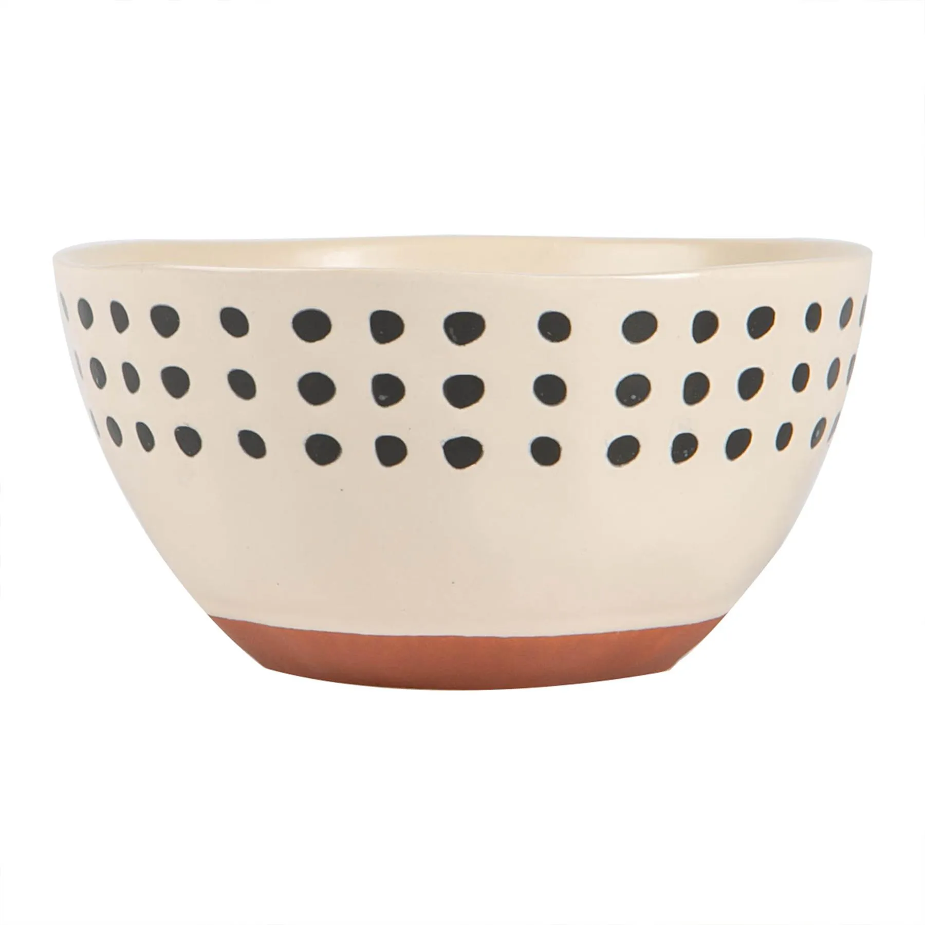 15cm Spotted Rim Portuguese Stoneware Cereal Bowl - By Nicola Spring