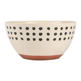 15cm Spotted Rim Portuguese Stoneware Cereal Bowl - By Nicola Spring