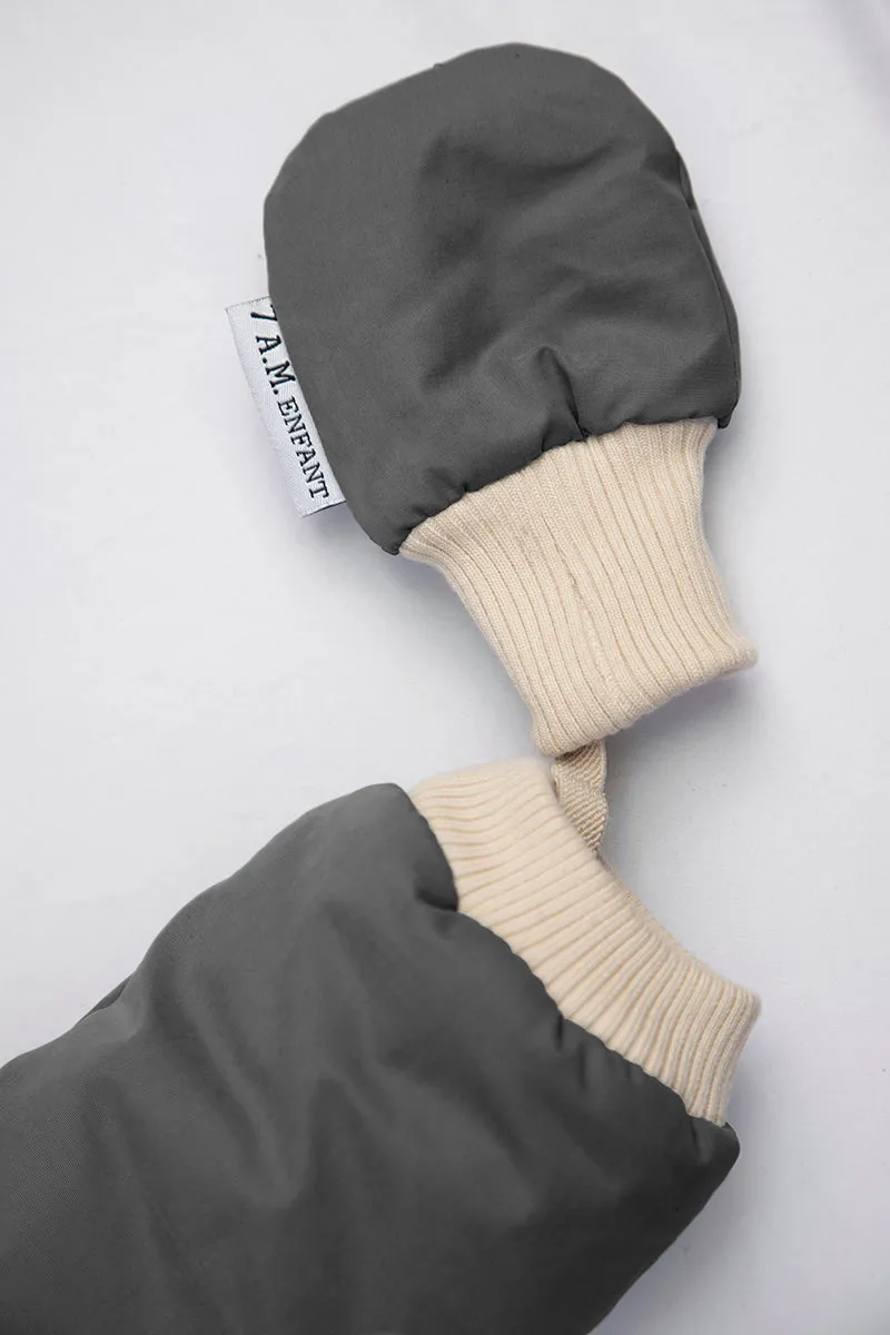 7 A.M. Enfant Snowsuit Bebe - Benji - Smokey Grey Quilted (6-12m)