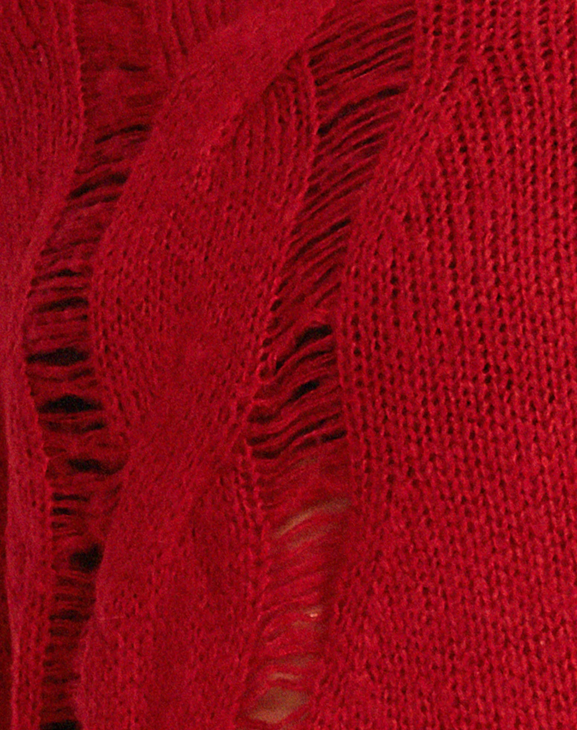 Akohara Laddered Knitted Top in Molten Lava