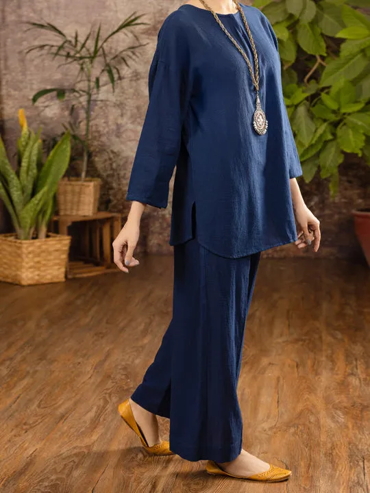 Blue Dobby 2 Piece Stitched - ALCR-2PS-LKS-1099
