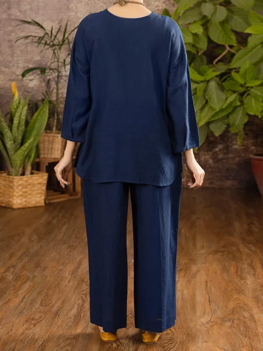 Blue Dobby 2 Piece Stitched - ALCR-2PS-LKS-1099