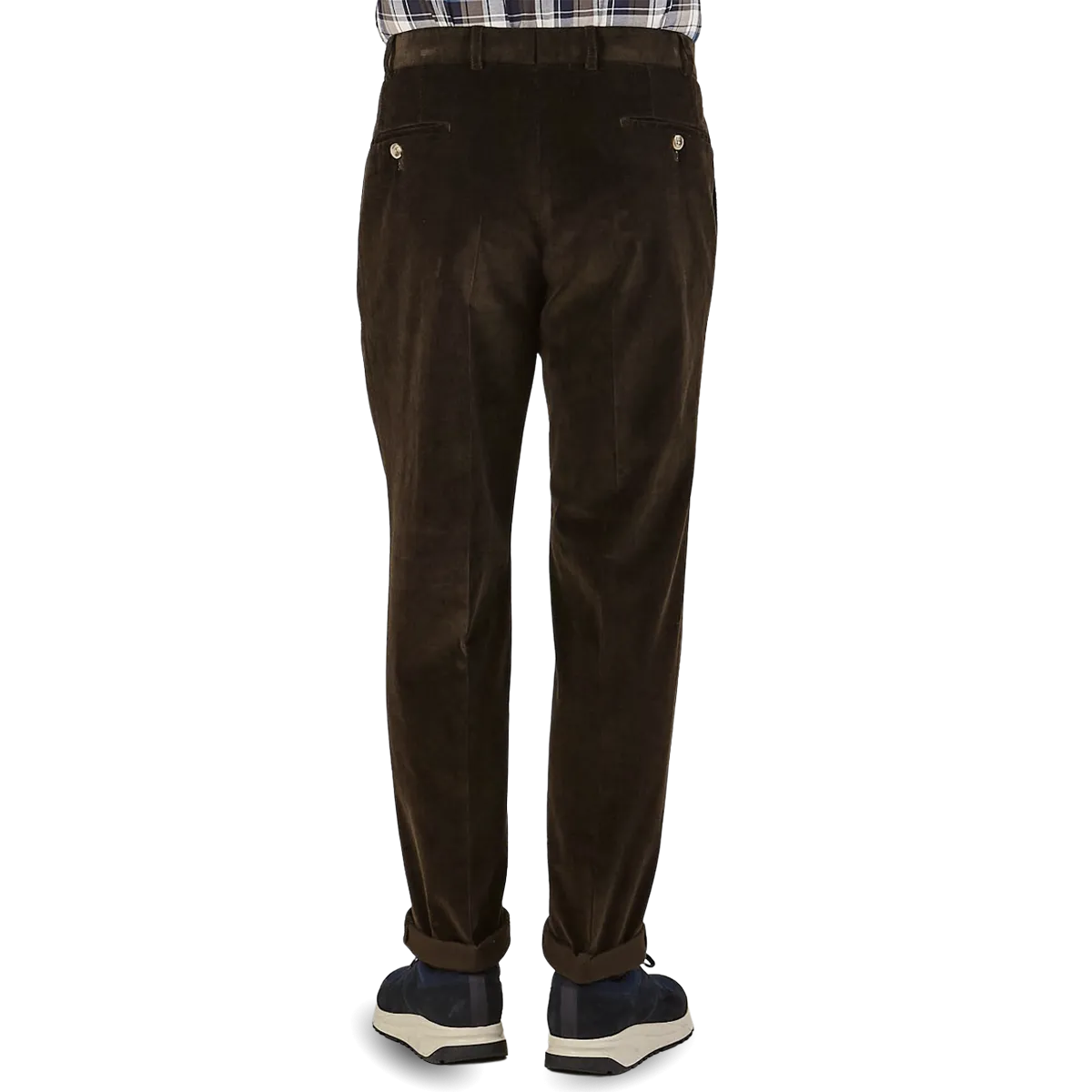 Brown Cotton Corduroy Regular Fit Chinos