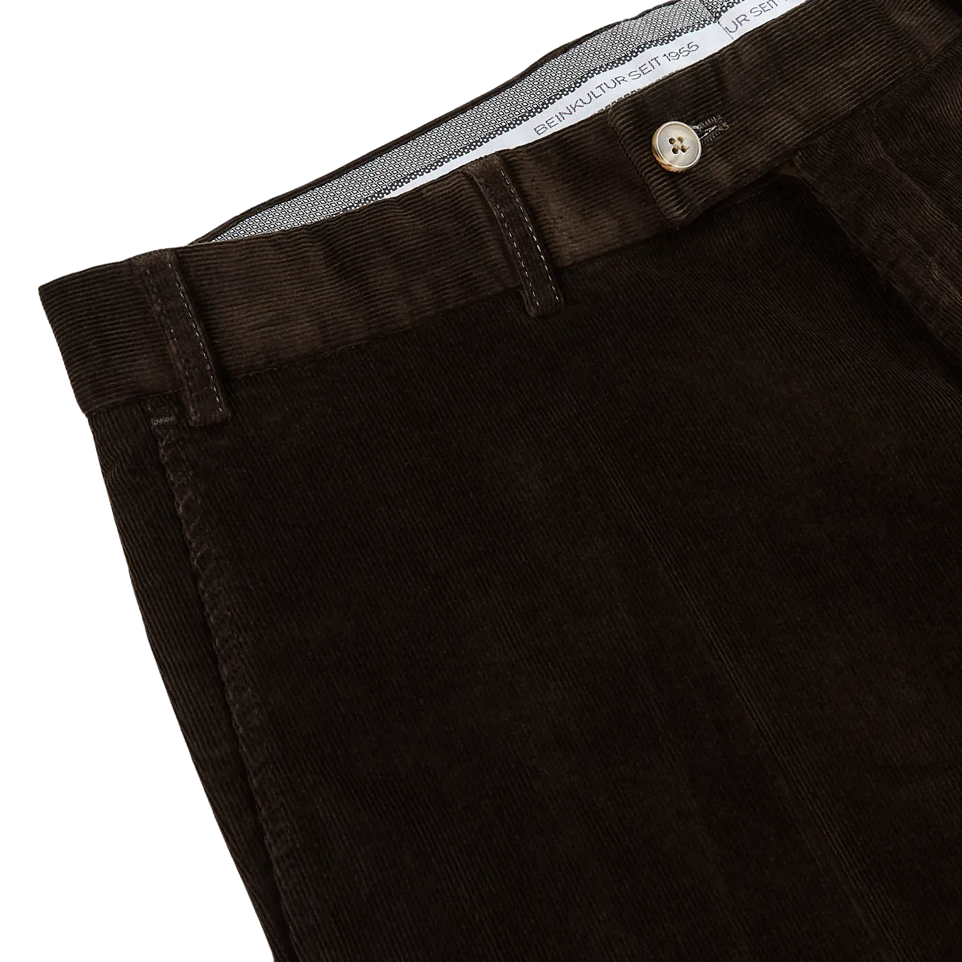 Brown Cotton Corduroy Regular Fit Chinos