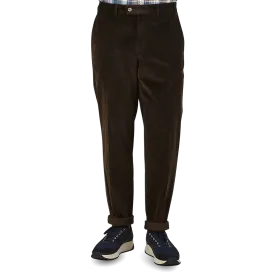 Brown Cotton Corduroy Regular Fit Chinos
