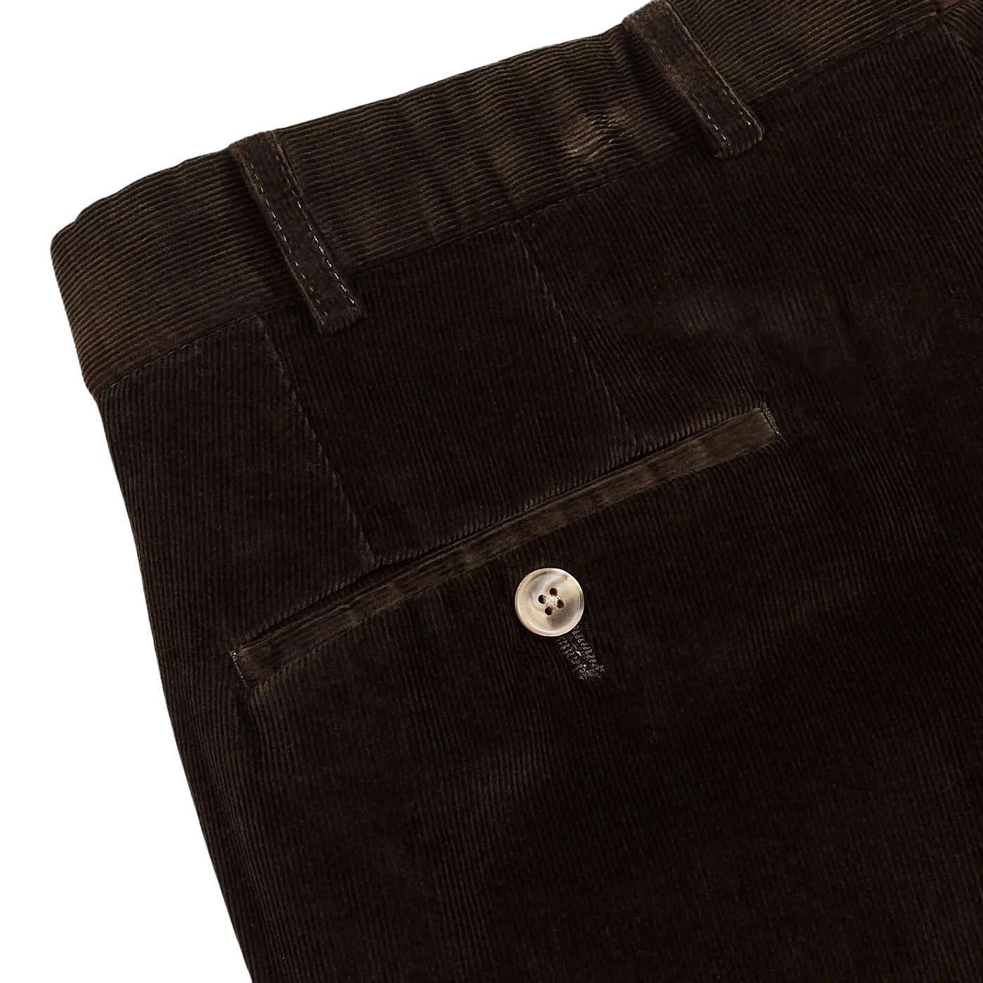 Brown Cotton Corduroy Regular Fit Chinos