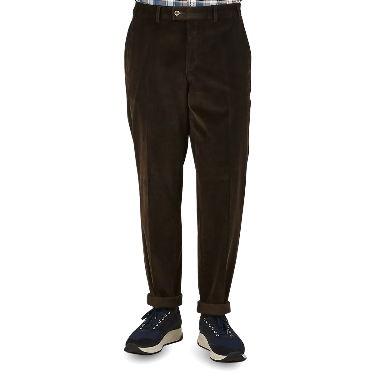 Brown Cotton Corduroy Regular Fit Chinos