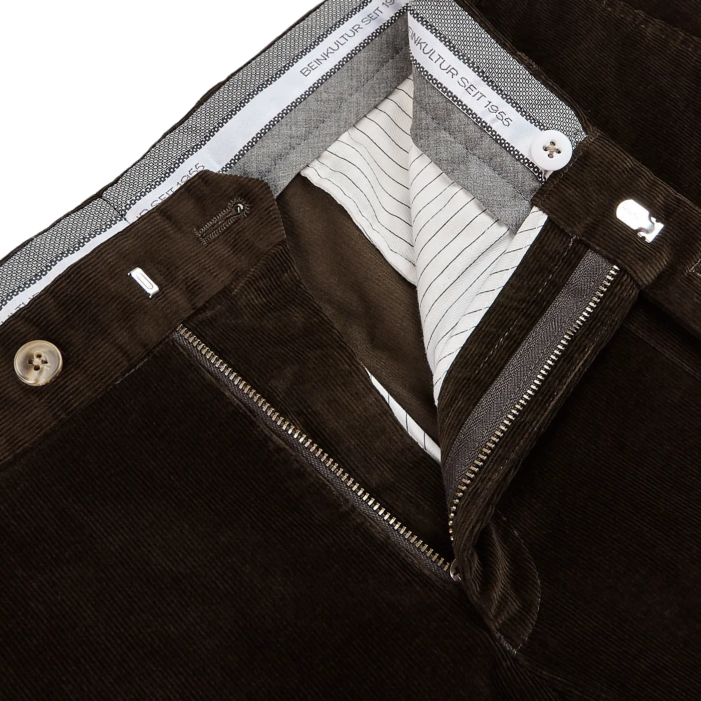 Brown Cotton Corduroy Regular Fit Chinos
