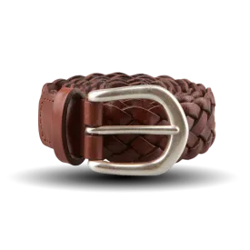 Brown Woven 25mm Leather Belt