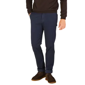 Dark Blue Cotton Stretch Chinos
