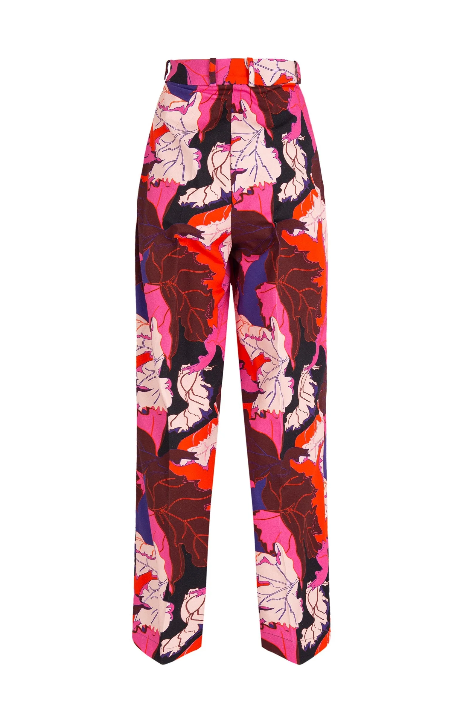 Furmint High Waisted Chinos Pink Leaves