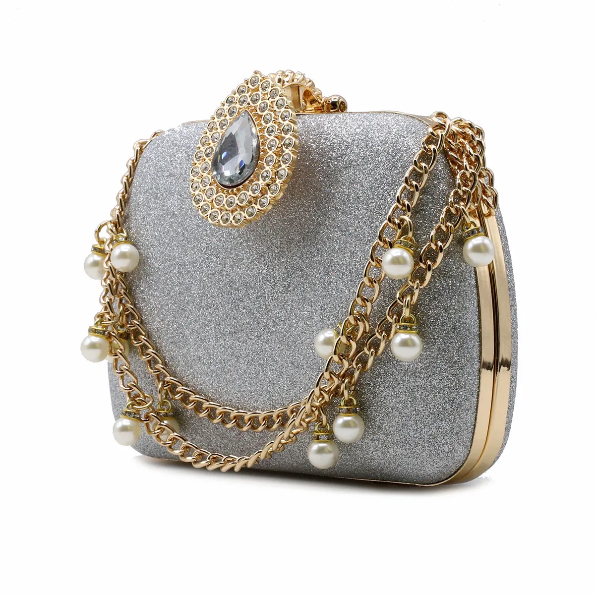 Silver Fancy Clutch C00C20220