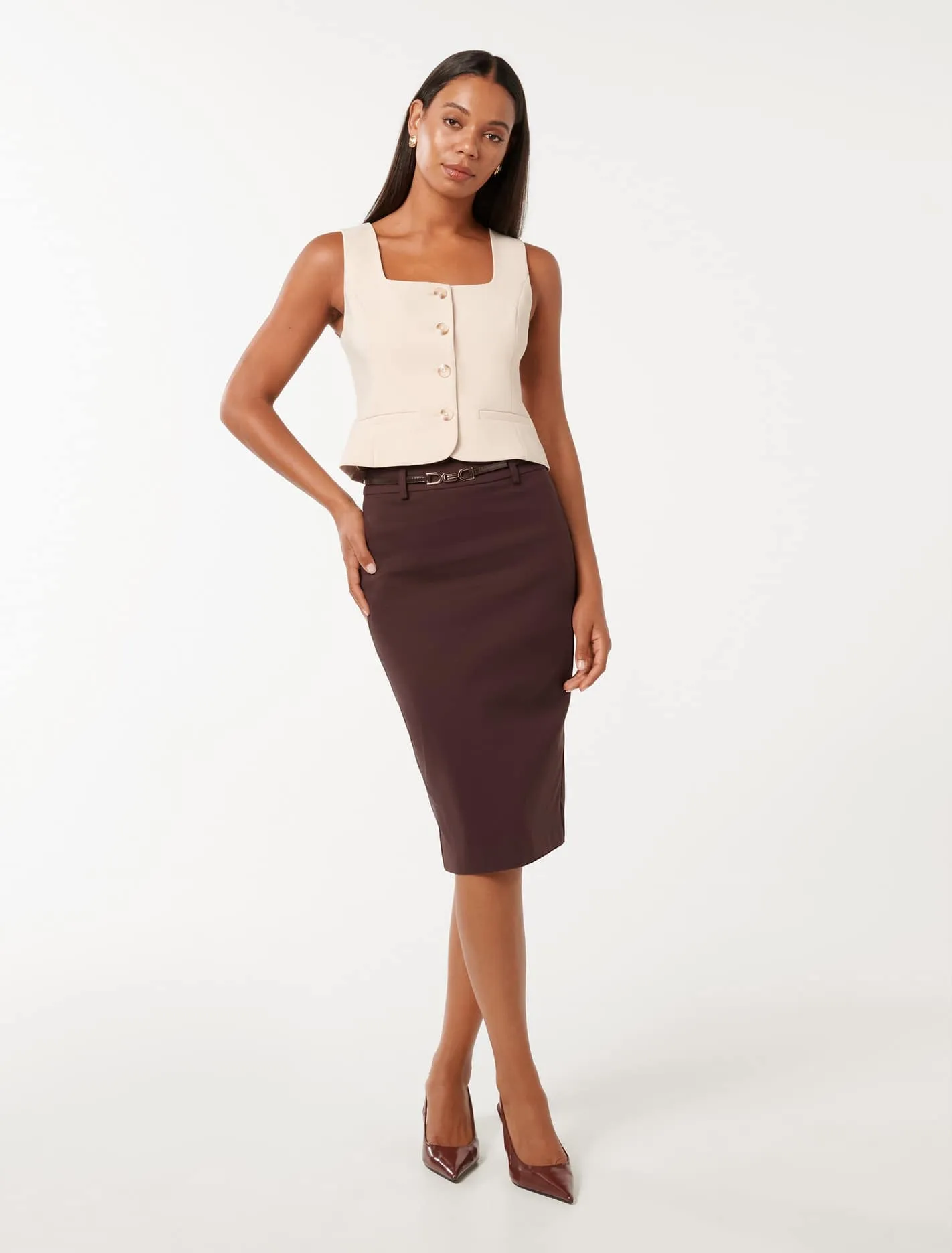 Whitney Pencil Midi Skirt